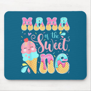 Mousepad Mamãe do doce sorvete menina de 1º aniversário