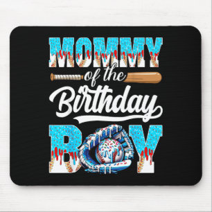 Mousepad Mamãe do Sorvete de Beisebol do Menino do Aniversá