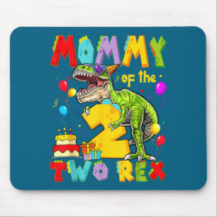 Mousepad Mamãe dos dois rex garoto de 2 anos de dinossauro