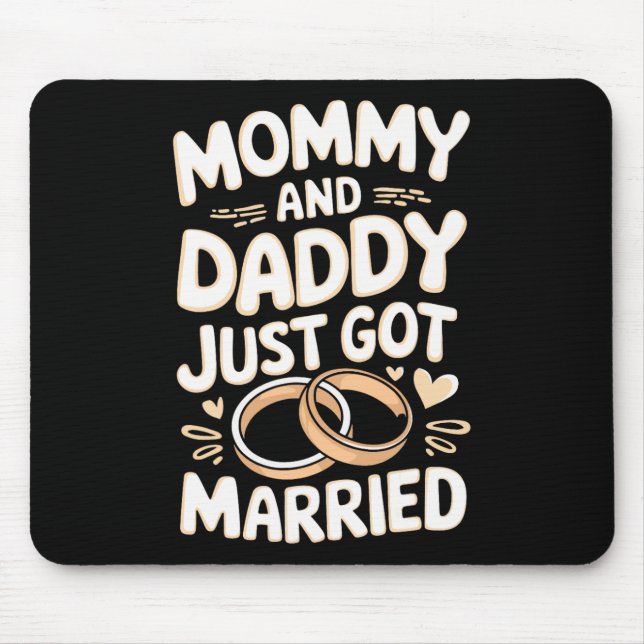 Mousepad Mamãe e Papai acabaram de se casar  (Frente)