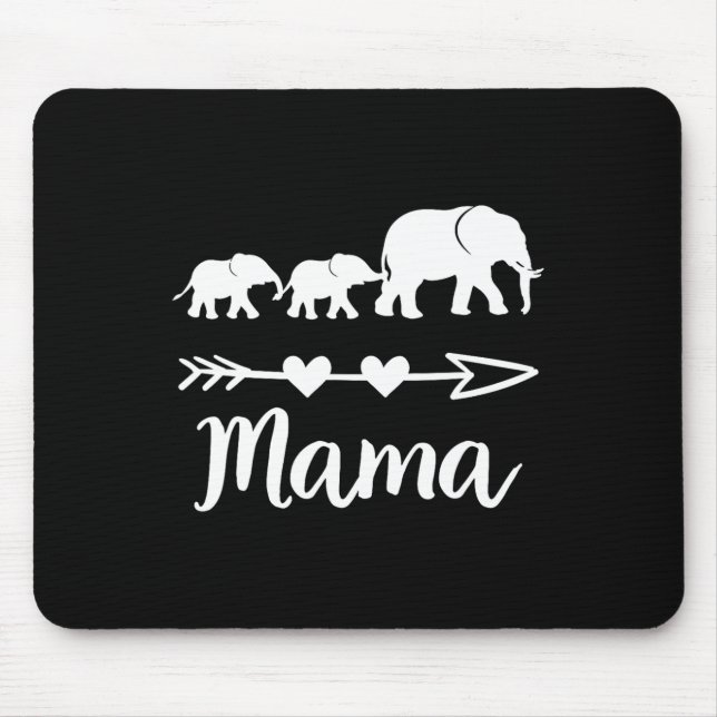 Mousepad Mamãe Elefante 2 Bybies Crianças Mãe De Duas Mãe B (Frente)