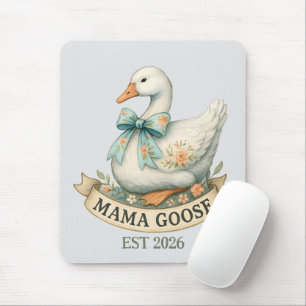 Mousepad Mamãe Gansa Fofa Animal de Fazenda Vintage Mãe Gan