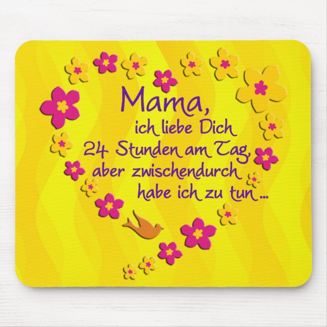Mousepad Mamãe | ondas amarelas (Frente)