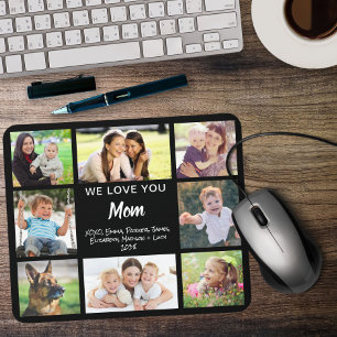 Mousepad Mamãe Te Ama Foto Colagem Preta