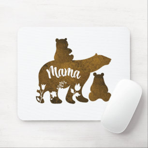 Mousepad Mamãe Ursa com 2 Cubs Mãe de Dois