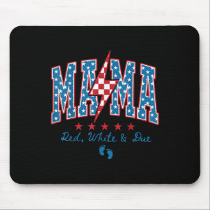 Mousepad Mamãe Vermelho Branco E Devido 4 De Julho Anúncio