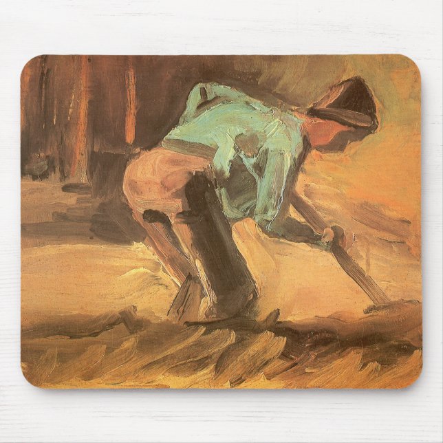 Mousepad Man Stooping with Stick or Spade, Vincent van Gogh (Frente)