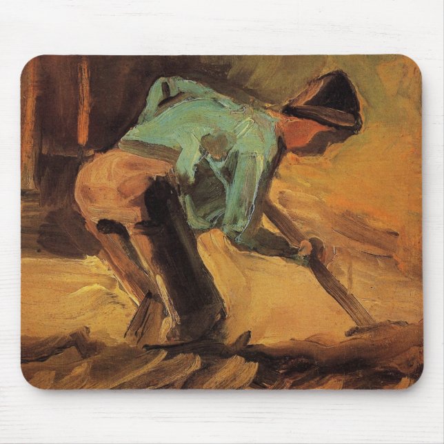 Mousepad Man Stooping with Stick, Spade by Vincent van Gogh (Frente)