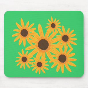 Mousepad Mancais de pintura de girassol amarelo