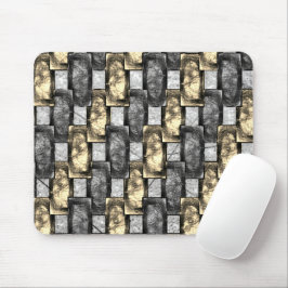 Mousepad Mancha cinza e dourada, peças retangulares esculpi