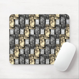 Mousepad Mancha cinza e dourada, peças retangulares esculpi