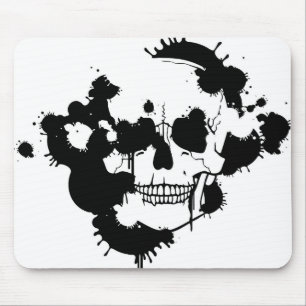 Mousepad Manchas da tinta que criam uma silhueta do crânio