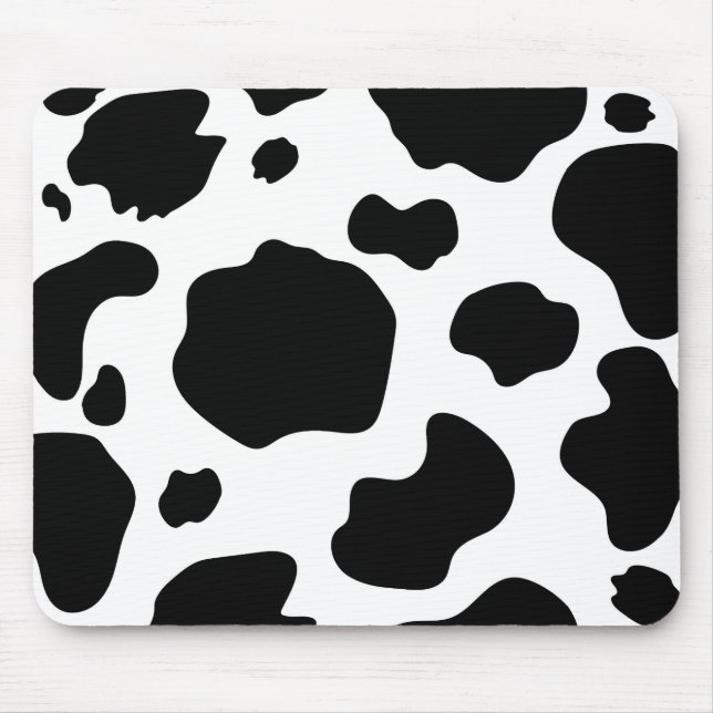 Mousepad Manchas de Vaca Leiteira Impressão Preto e Branco  (Frente)