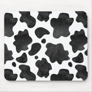 Mousepad Manchas de Vaca Padrão Impressão em Preto e Branco