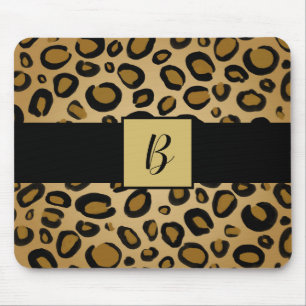Mousepad Manchas Estampadas de Guepardo Bege Dourado Bege C