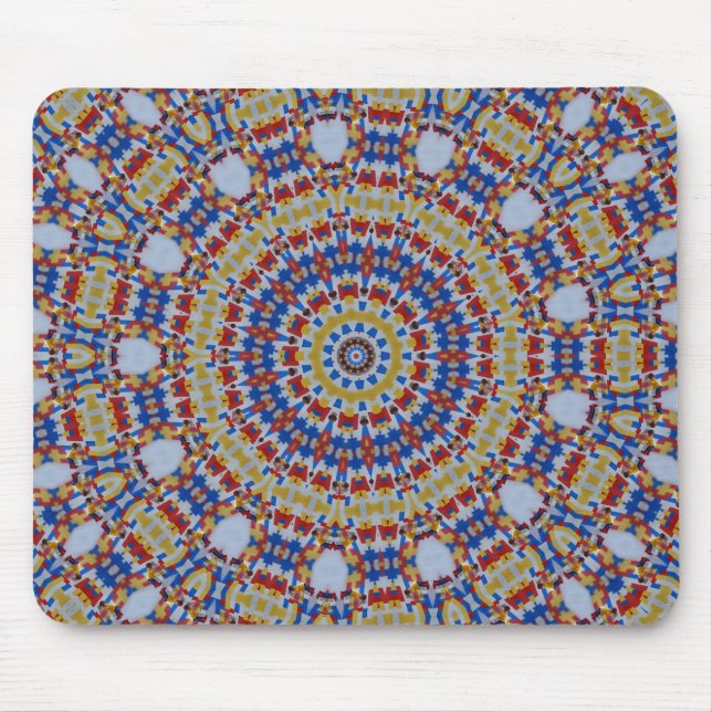Mousepad Mandala amarelo azul (Frente)
