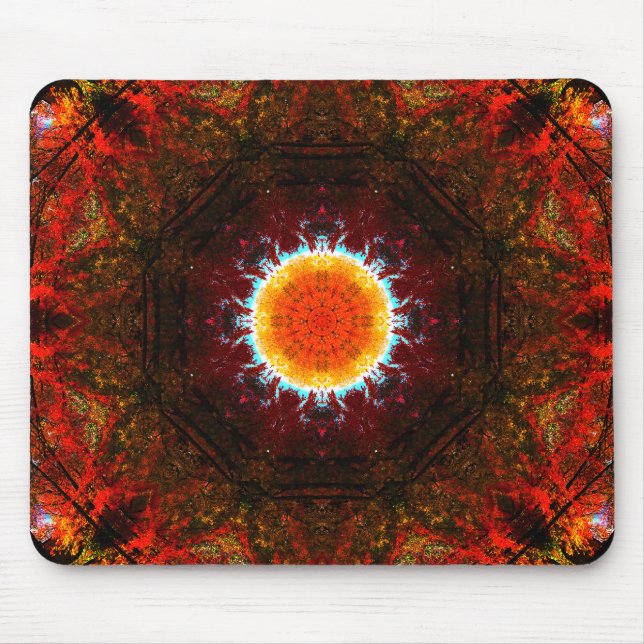 Mousepad Mandala ardente da natureza (Frente)