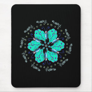 Mousepad Mandala azul-borboleta-azul-flutter