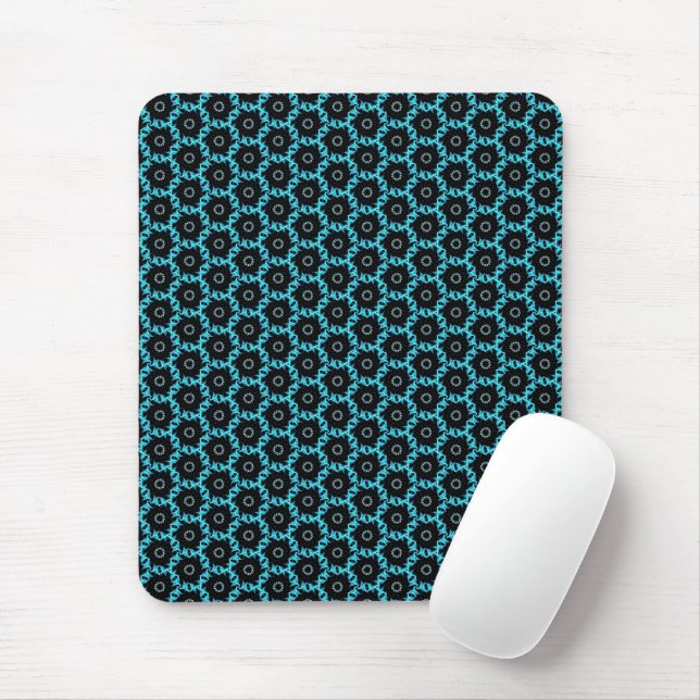 Mousepad Mandala Azul Elétrica (Com mouse)