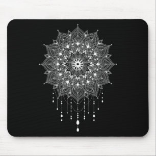 Mousepad Mandala Boho Lótus Zen Arte Buda Botânica Suculent