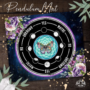 Mousepad Mandala Borboleta Roxo Psíquico Floral Pendulino