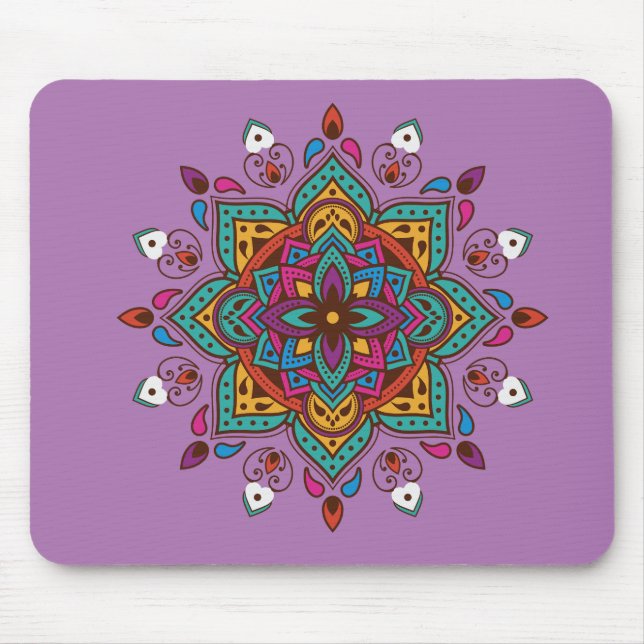 Mousepad "Mandala" colorido (Frente)