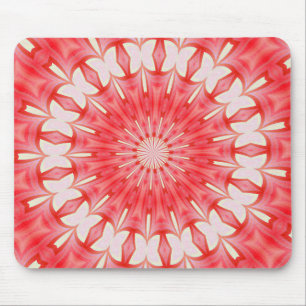 Mousepad Mandala com Motivo de Borboleta Vermelha e Branca