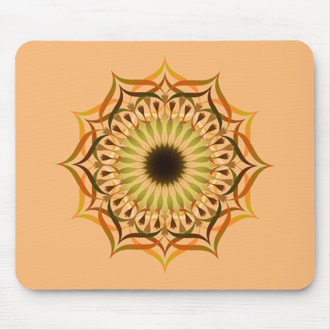 Mousepad Mandala Damask Lotus Flower Yoga Art Elegante (Frente)
