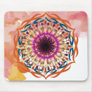 Mousepad Mandala Damask Watercolor Yoga Art Elegante