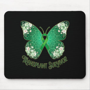 Mousepad mandala de borboleta com fita verde sobrevivente d