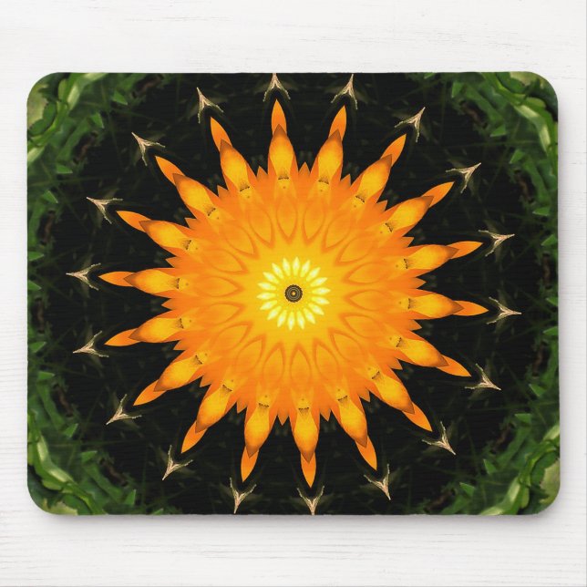 Mousepad Mandala de Caleidoscópio do Sol Radiante (Frente)