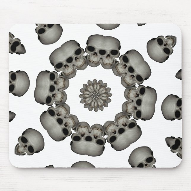 Mousepad Mandala de Crânio Humano Sinistro (Frente)