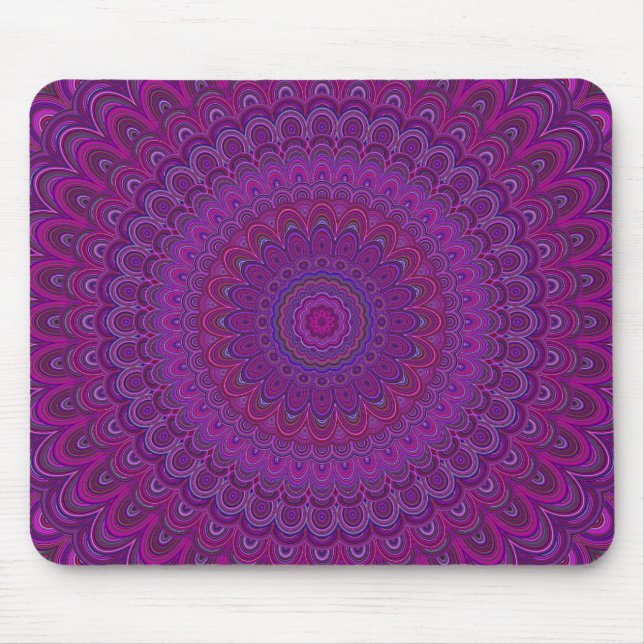 Mousepad Mandala de flores roxas (Frente)