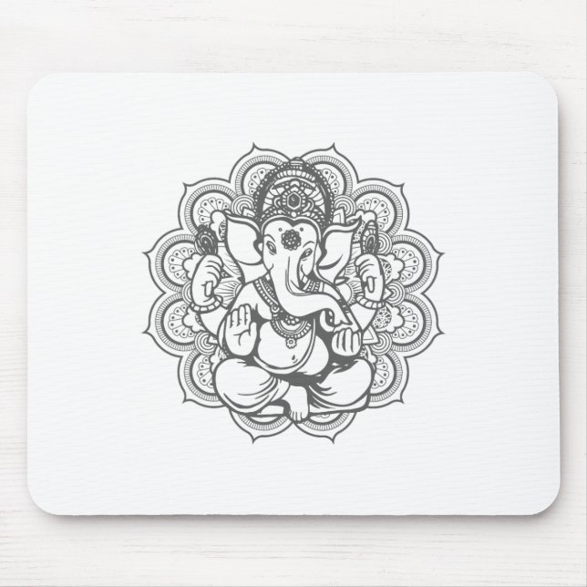 Mousepad Mandala de Ganesha Deus Hindu Hinduísmo Presente d (Frente)