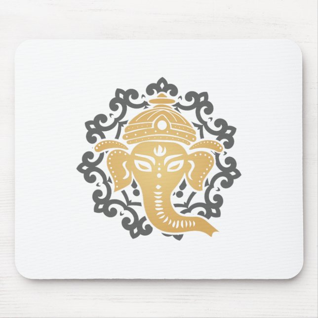 Mousepad Mandala de Ioga Elefante Hindus Dharma Chakra Hind (Frente)