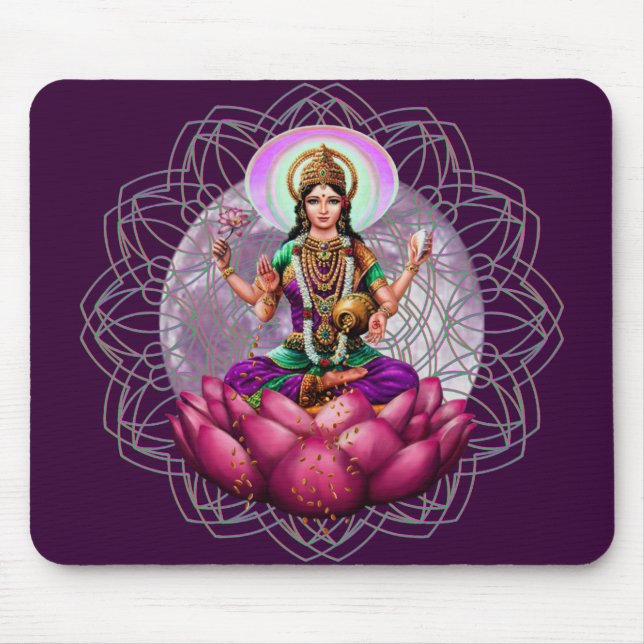Mousepad Mandala de Lakshmi da deusa (Frente)