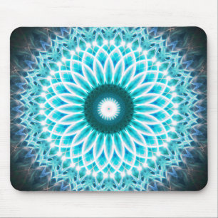Mousepad Mandala de néon de Lotus azul