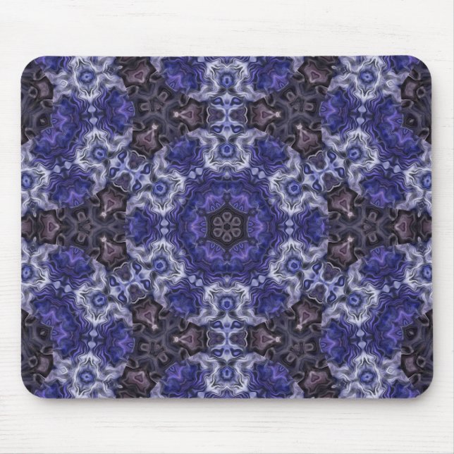 Mousepad Mandala de Redemoinho Índigo Profundo com Padrões  (Frente)