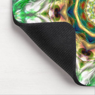 Mousepad Mandala de textura verde e azul aqua de metal duro