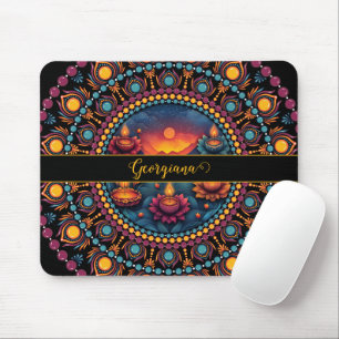 Mousepad Mandala do Festival Colorido Personalizado de Diwa
