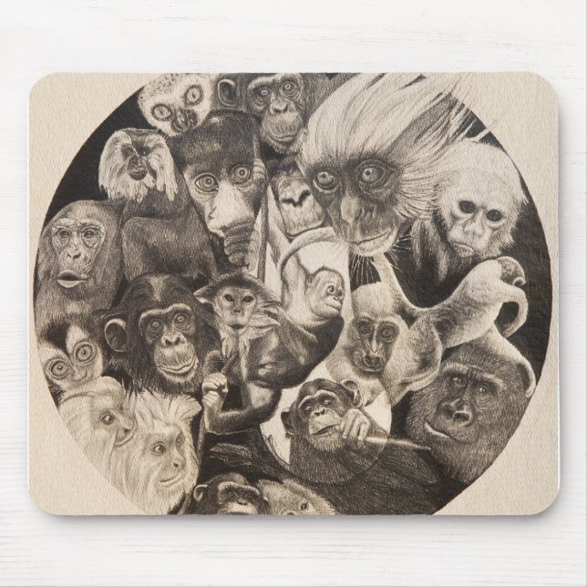 Mousepad Mandala do macaco de Calley (Frente)