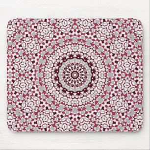 Mousepad Mandala é uma cinza burgundy