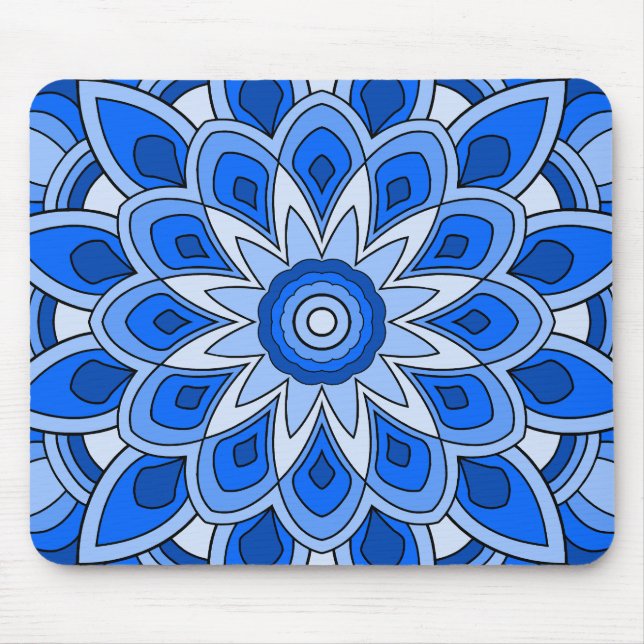 Mousepad Mandala em azul (Frente)