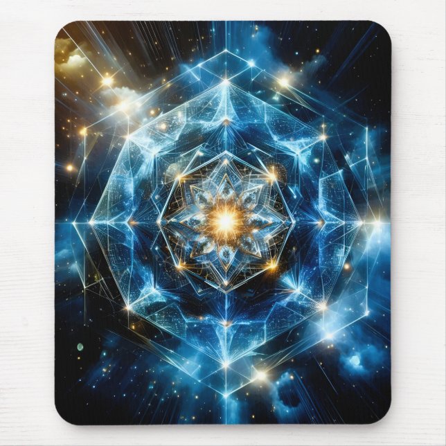Mousepad Mandala Estrela Universo Geometria Cósmica Abstrat (Frente)