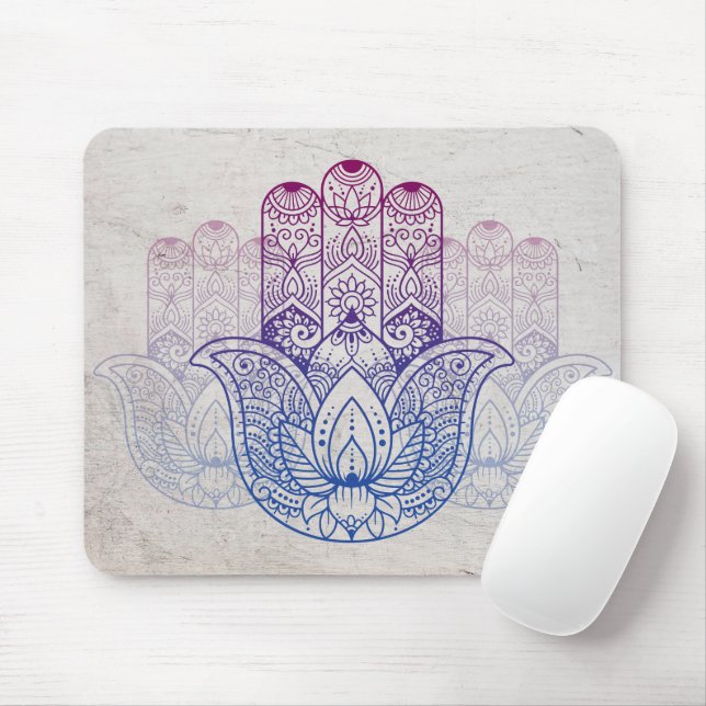 Mousepad Mandala Henna | Mão Lotus (Com mouse)
