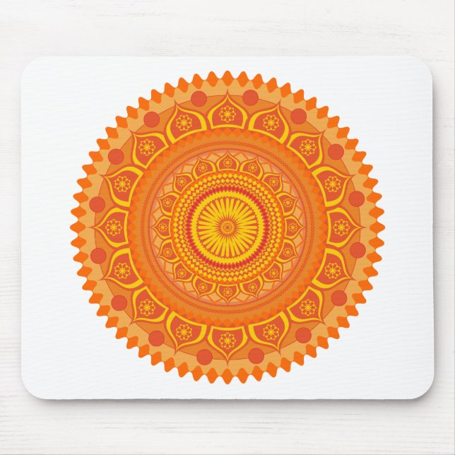 Mousepad mandala indiana Laranja (Frente)