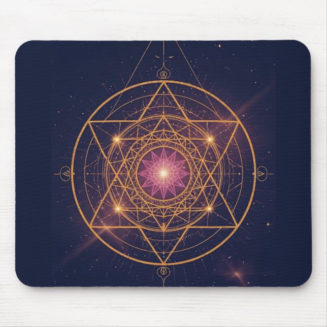 Mousepad Mandala Luminoso de Harmonia Dourada (Frente)