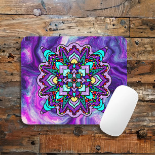 Mousepad Mandala Mística Roxo e Negra