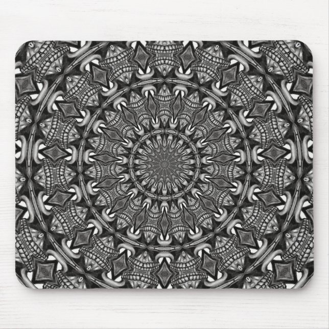 Mousepad Mandala Monocromático (Frente)