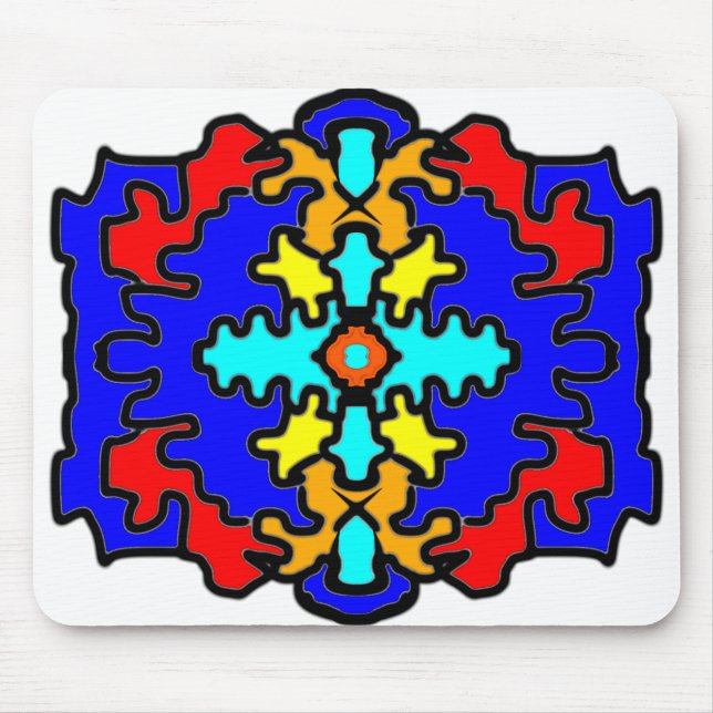 Mousepad Mandala Negrito Abstrato (Frente)